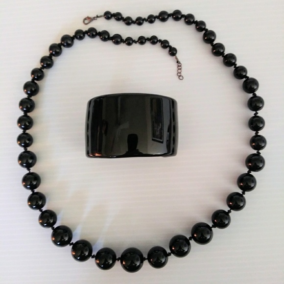 Vintage Black Unico Necklace & Bracelet - Picture 5 of 8